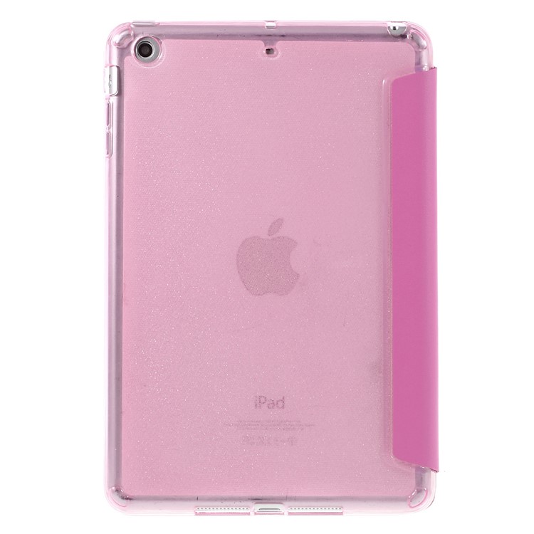 Tri-fold Stand Leather and Protective Cover for iPad Mini 1/2/3 - Rose-3