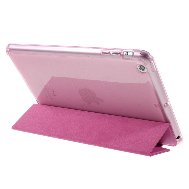 Tri-fold Stand Leather and Protective Cover for iPad Mini 1/2/3 - Rose-5