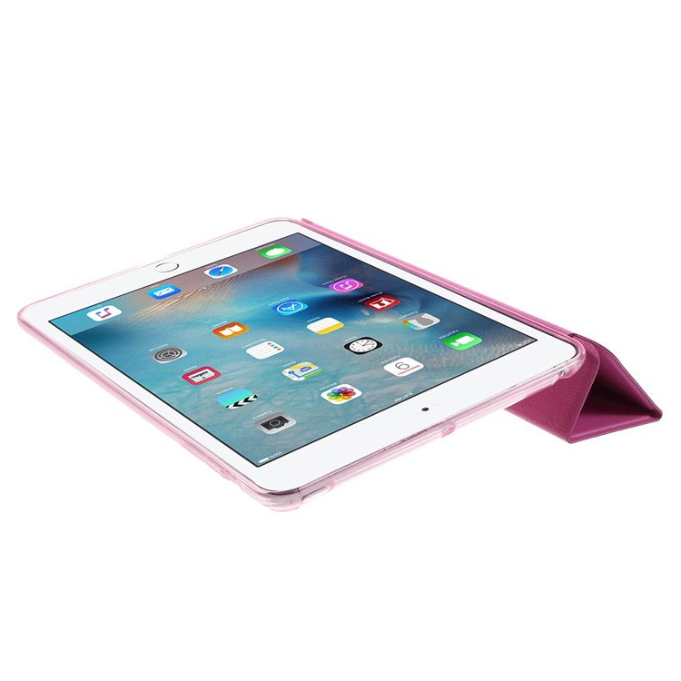 Tri-fold Stand Leather and Protective Cover for iPad Mini 1/2/3 - Rose-6