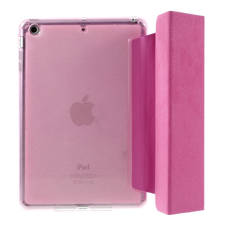 Tri-fold Stand Leather and Protective Cover for iPad Mini 1/2/3 - Rose-7