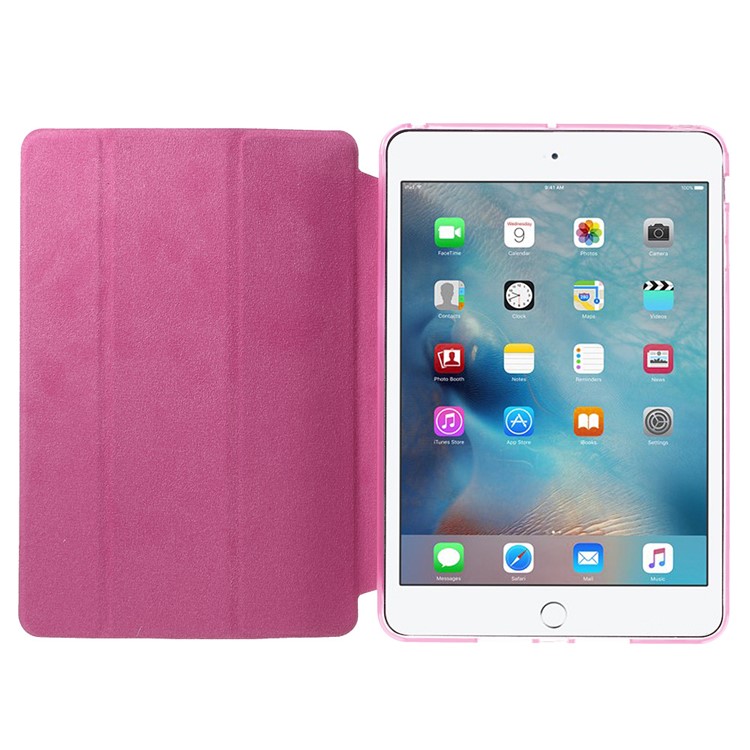 Tri-fold Stand Leather and Protective Cover for iPad Mini 1/2/3 - Rose-8