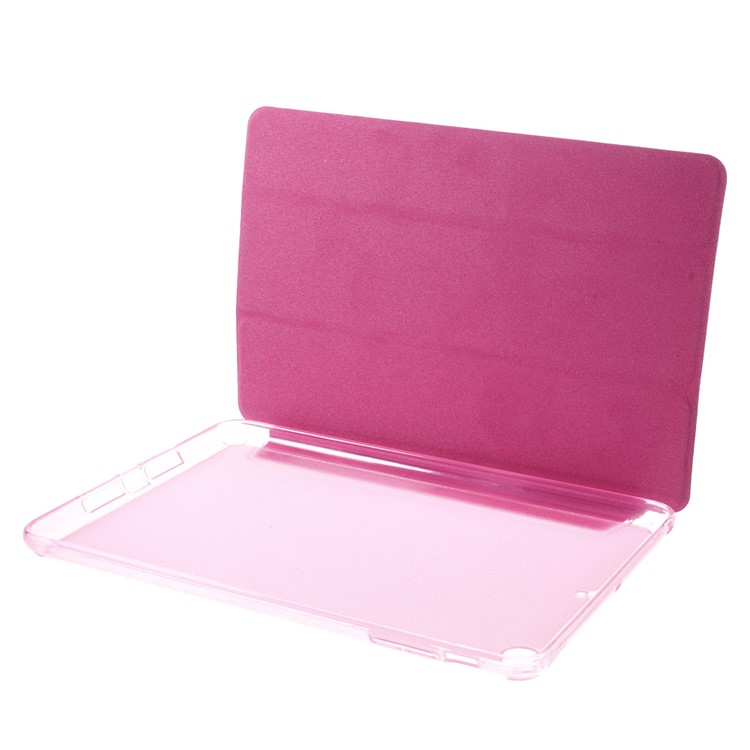Tri-fold Stand Leather and Protective Cover for iPad Mini 1/2/3 - Rose-9