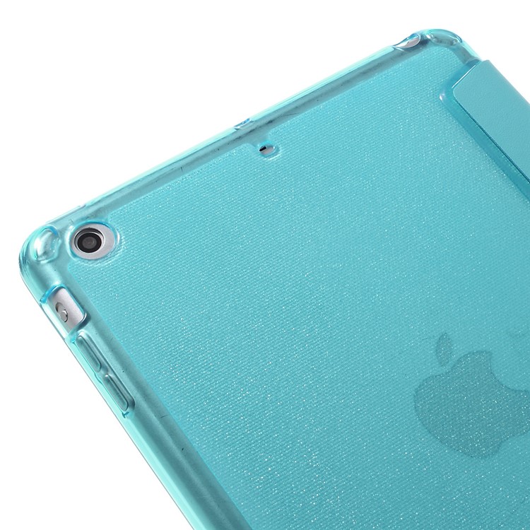 Tri-fold Stand Flip Leather and Protective Case for iPad Mini 1/2/3 - Blue-11