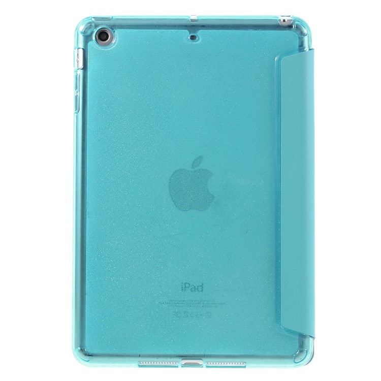 Tri-fold Stand Flip Leather and Protective Case for iPad Mini 1/2/3 - Blue-3