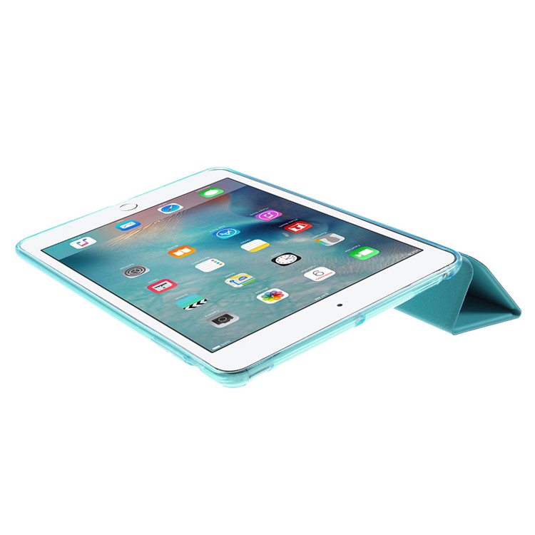 Tri-fold Stand Flip Leather and Protective Case for iPad Mini 1/2/3 - Blue-6