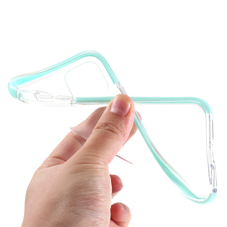Bi-color TPU Protective Cell Phone Case Shell for iPhone 11 Pro 5.8 inch - Cyan-5