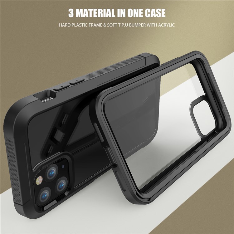 Non-slip Shockproof Edge Clear Phone Cover for Apple iPhone 11 Pro 5.8 inch - Black-2