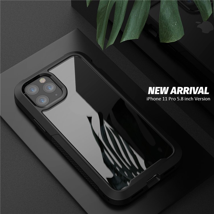 Non-slip Shockproof Edge Clear Phone Cover for Apple iPhone 11 Pro 5.8 inch - Black-4