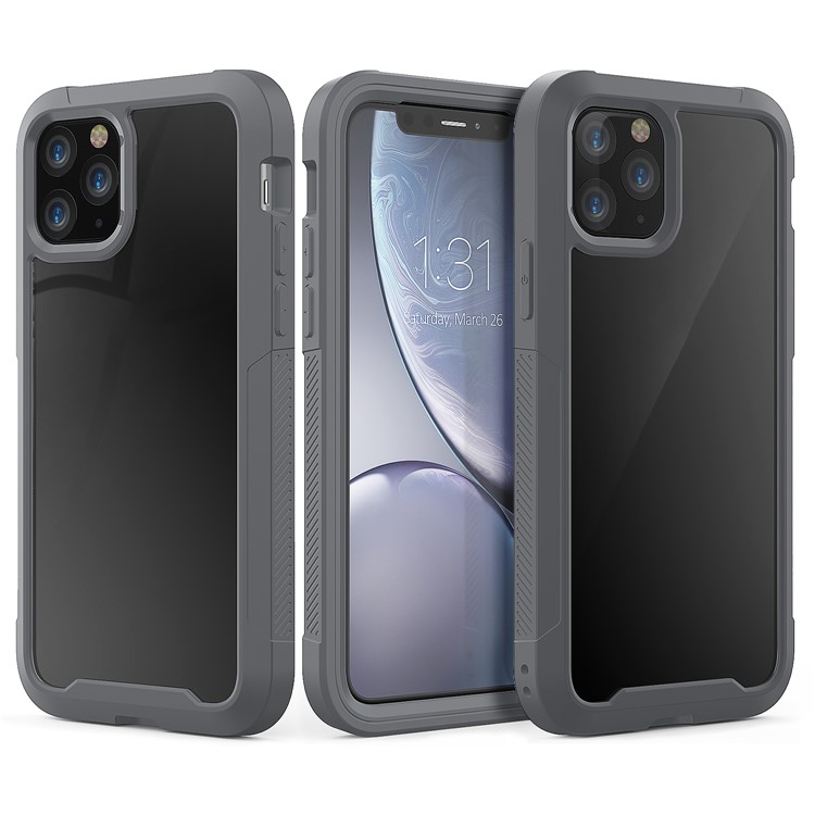 Non-slip Shockproof Edge Clear Phone Cover for Apple iPhone 11 Pro 5.8 inch - Grey-1