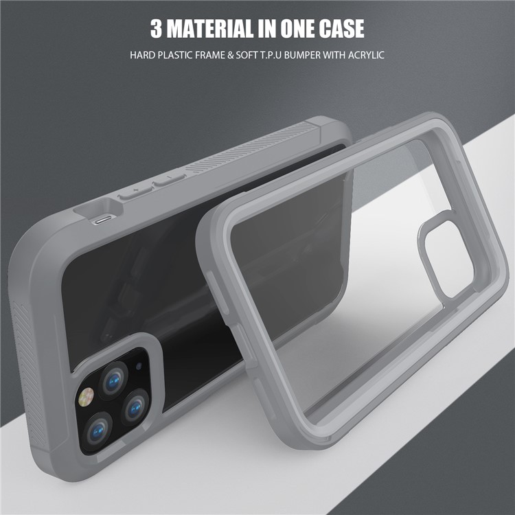 Non-slip Shockproof Edge Clear Phone Cover for Apple iPhone 11 Pro 5.8 inch - Grey-2