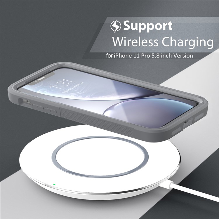 Non-slip Shockproof Edge Clear Phone Cover for Apple iPhone 11 Pro 5.8 inch - Grey-3