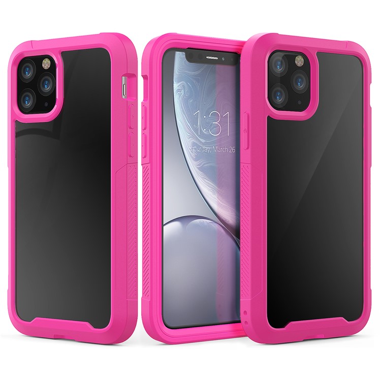 Non-slip Shockproof Edge Clear Phone Cover for Apple iPhone 11 Pro 5.8 inch - Rose-1