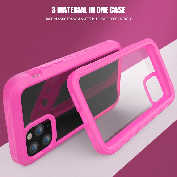 Non-slip Shockproof Edge Clear Phone Cover for Apple iPhone 11 Pro 5.8 inch - Rose-2