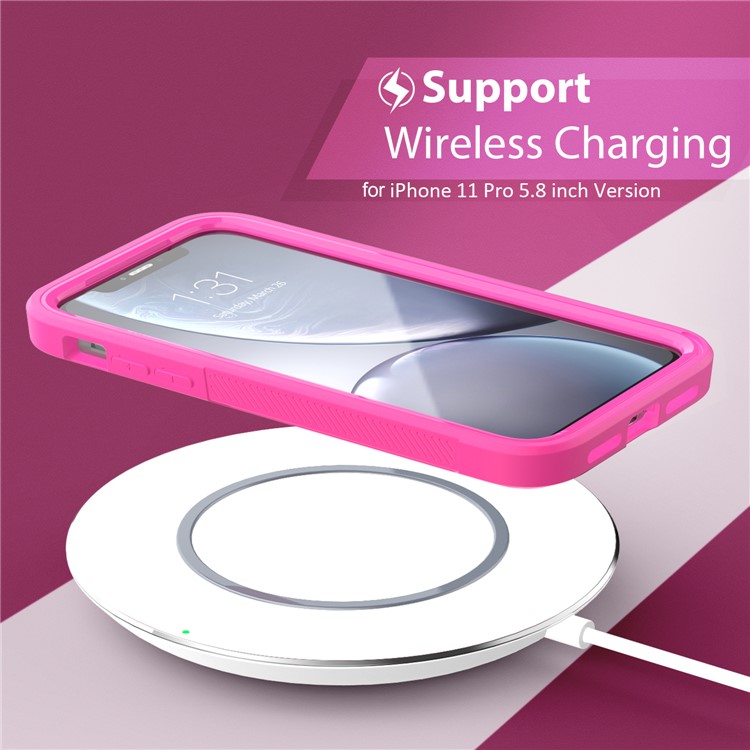 Non-slip Shockproof Edge Clear Phone Cover for Apple iPhone 11 Pro 5.8 inch - Rose-3