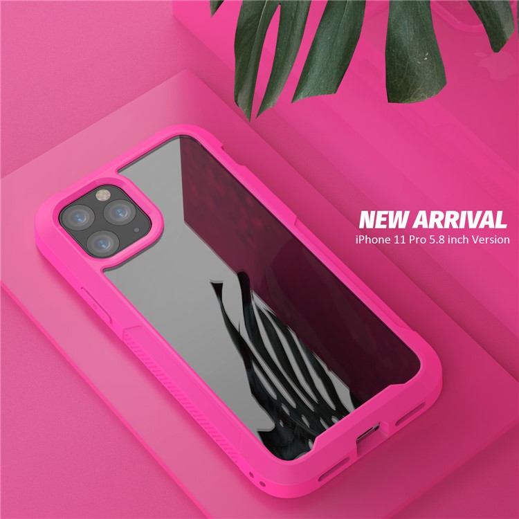 Non-slip Shockproof Edge Clear Phone Cover for Apple iPhone 11 Pro 5.8 inch - Rose-4
