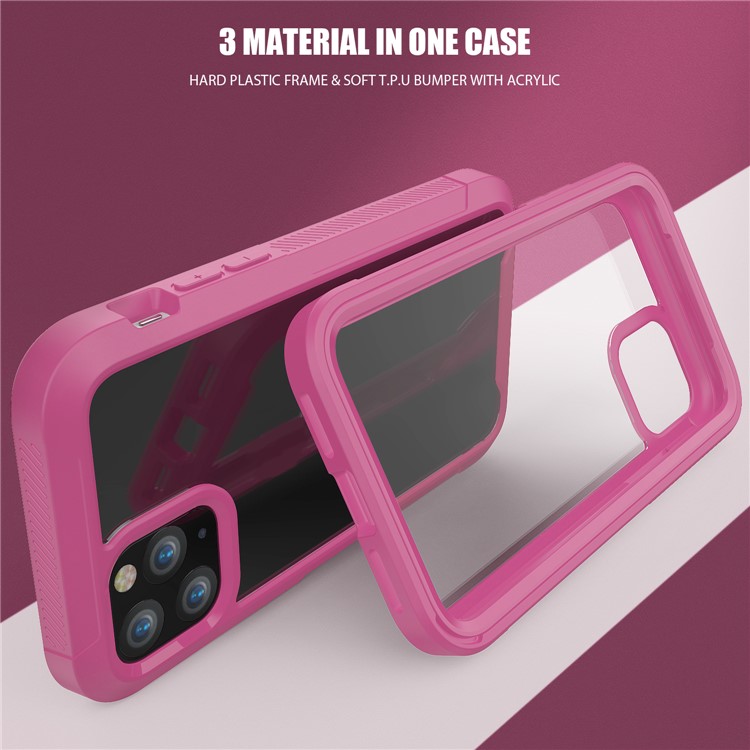 Non-slip Shockproof Edge Clear Phone Cover for Apple iPhone 11 Pro 5.8 inch - Wine Red-2
