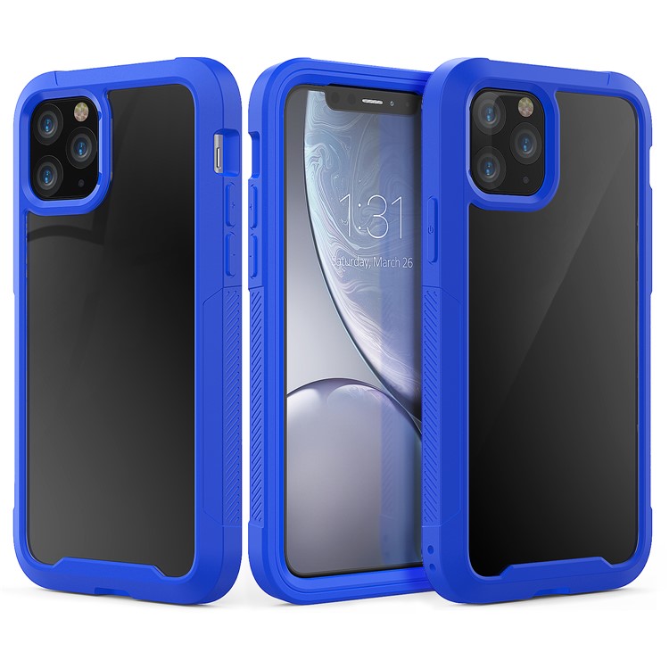 Non-slip Shockproof Edge Clear Phone Cover for Apple iPhone 11 Pro 5.8 inch - Blue-1
