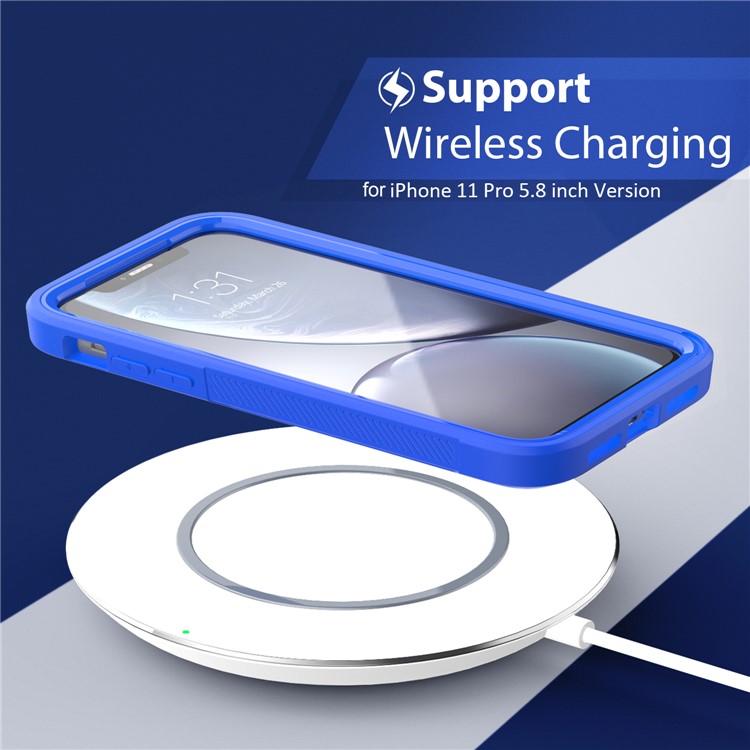 Non-slip Shockproof Edge Clear Phone Cover for Apple iPhone 11 Pro 5.8 inch - Blue-2