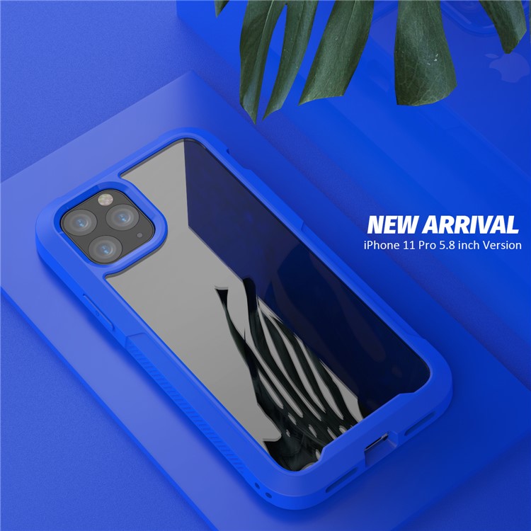 Non-slip Shockproof Edge Clear Phone Cover for Apple iPhone 11 Pro 5.8 inch - Blue-4