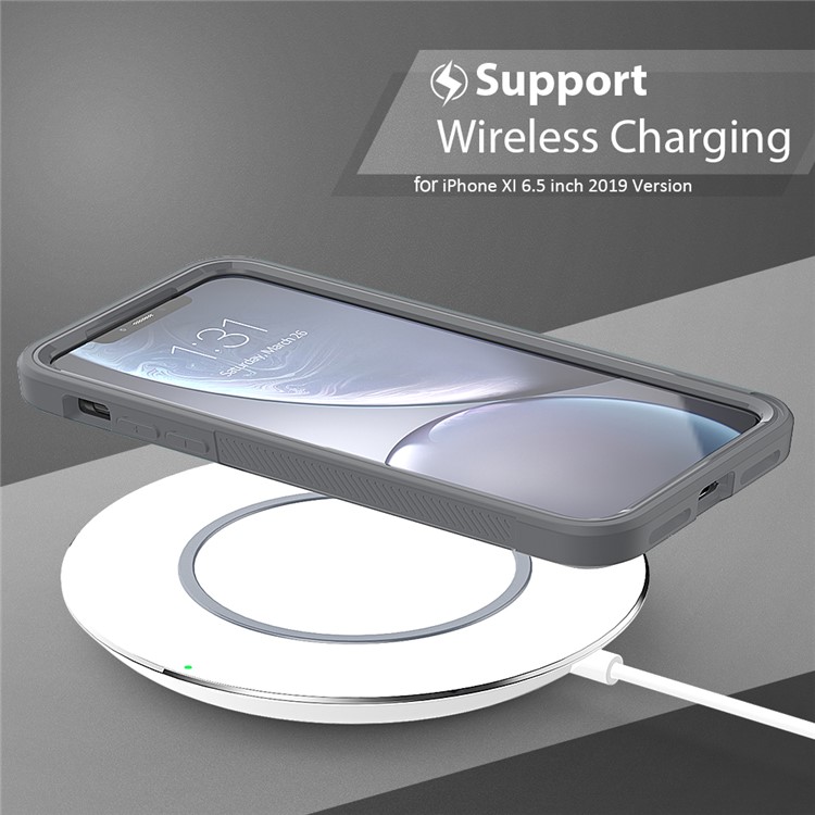 Shockproof Non-slip Frame Clear Phone Case for iPhone 11 6.1 inch - Grey-2