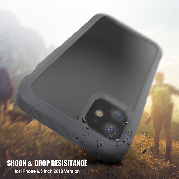 Shockproof Non-slip Frame Clear Phone Case for iPhone 11 6.1 inch - Grey-4