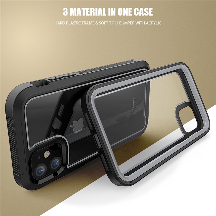 Thicken Non-slip Frame Hybrid Phone Cover for iPhone 11 6.1 inch - Grey-2