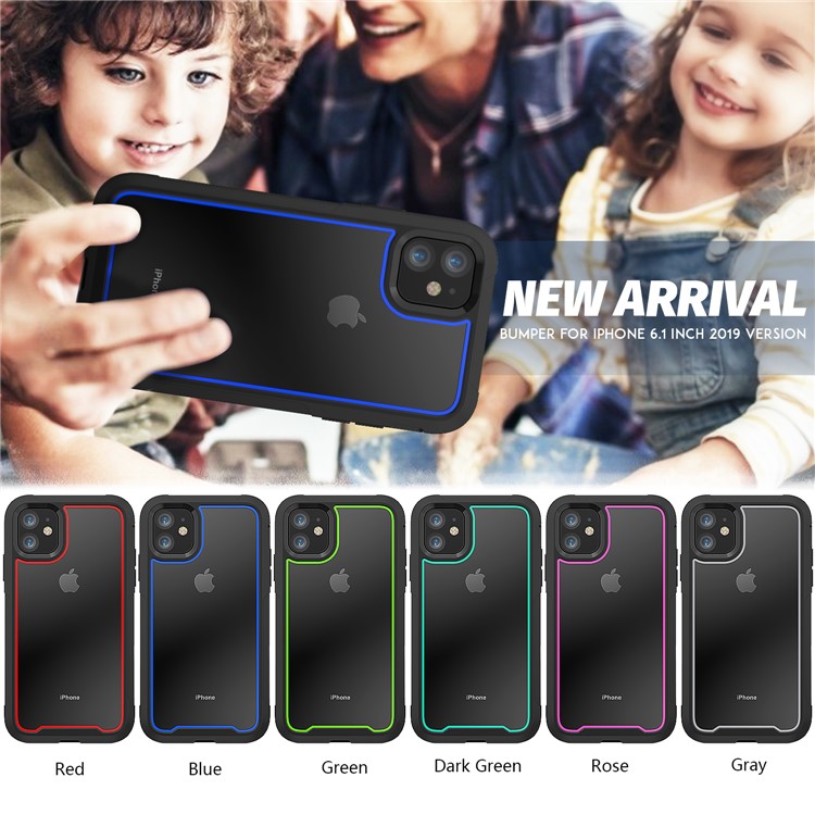 Thicken Non-slip Frame Hybrid Phone Cover for iPhone 11 6.1 inch - Grey-6