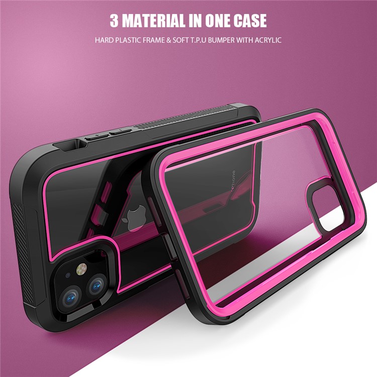 Thicken Non-slip Frame Hybrid Phone Cover for iPhone 11 6.1 inch - Rose-2