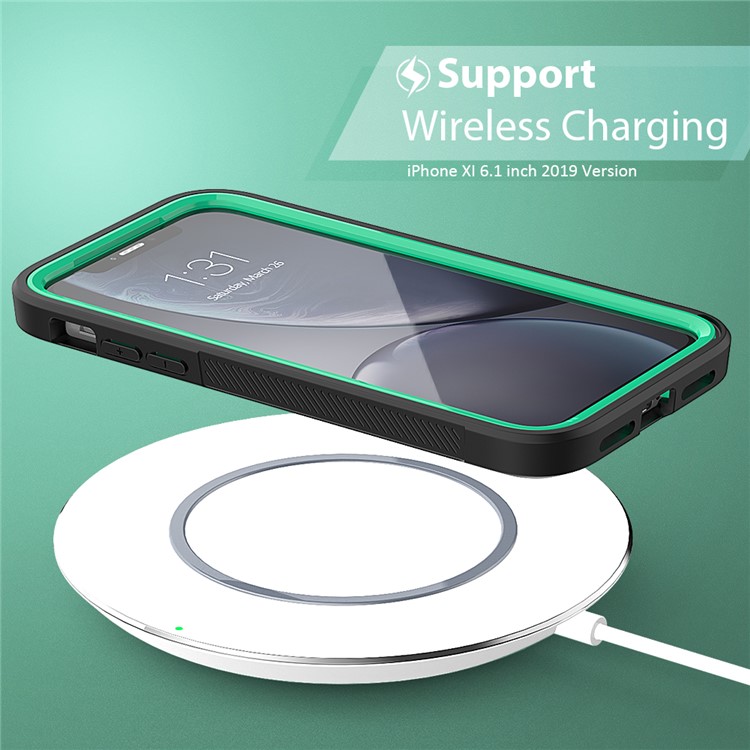 Thicken Non-slip Frame Hybrid Phone Cover for iPhone 11 6.1 inch - Cyan-3
