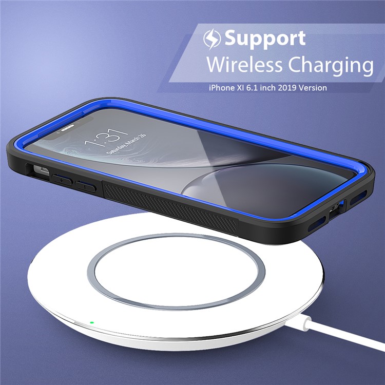 Thicken Non-slip Frame Hybrid Phone Cover for iPhone 11 6.1 inch - Blue-3