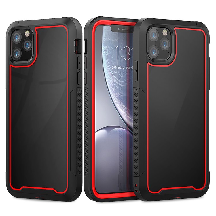 Thicken Non-slip Frame Combo Case for iPhone 11 Pro Max 6.5 inch - Red-1