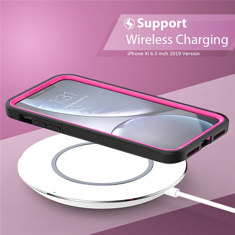 Thicken Non-slip Frame Combo Case for iPhone 11 Pro Max 6.5 inch - Rose-2