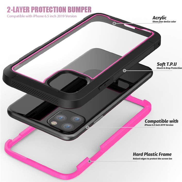 Thicken Non-slip Frame Combo Case for iPhone 11 Pro Max 6.5 inch - Rose-5