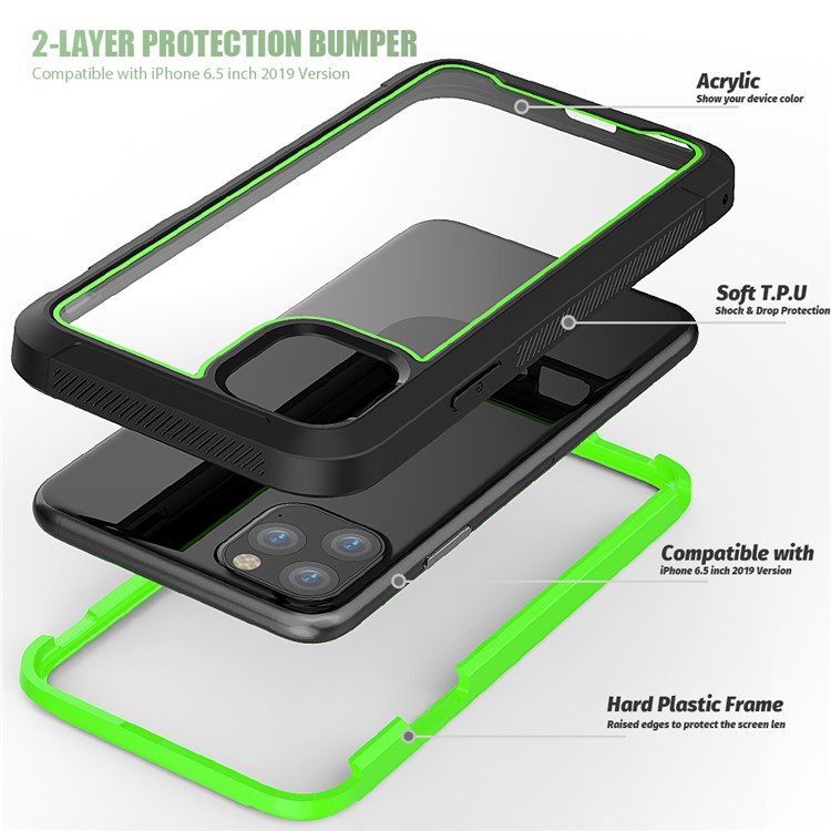Thicken Non-slip Frame Combo Case for iPhone 11 Pro Max 6.5 inch - Green-5