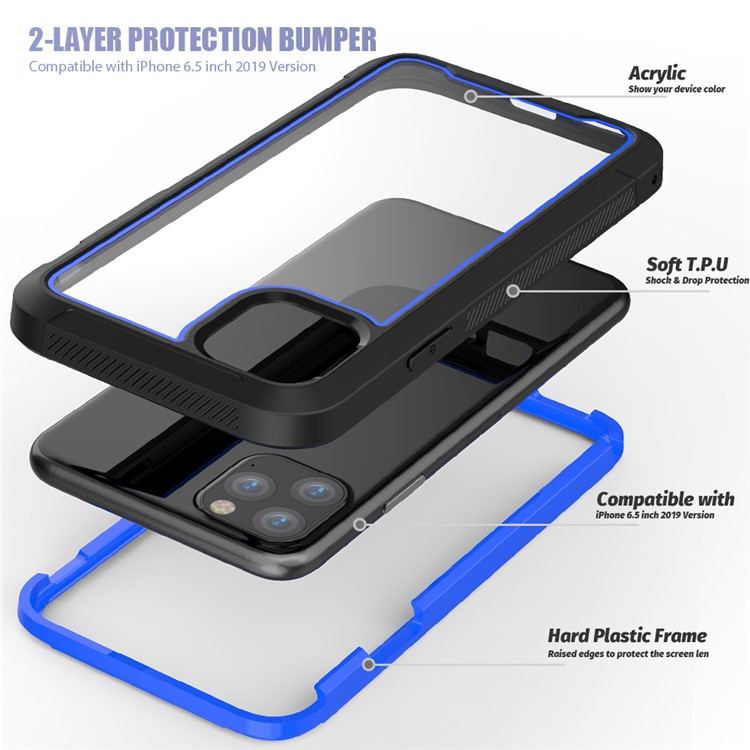 Thicken Non-slip Frame Combo Case for iPhone 11 Pro Max 6.5 inch - Blue-5