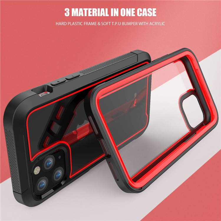 Thicken Non-slip Frame Hybrid Phone Cover for iPhone 11 Pro 5.8 inch - Red-2