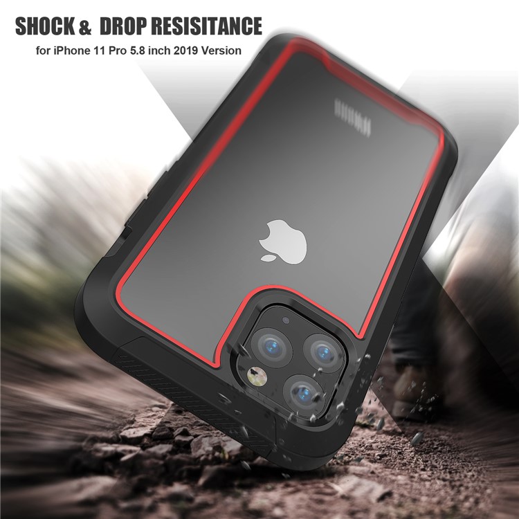 Thicken Non-slip Frame Hybrid Phone Cover for iPhone 11 Pro 5.8 inch - Red-5