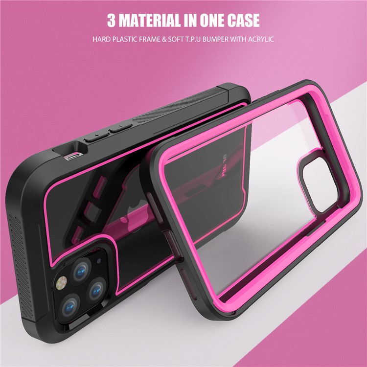 Thicken Non-slip Frame Hybrid Phone Cover for iPhone 11 Pro 5.8 inch - Rose-2