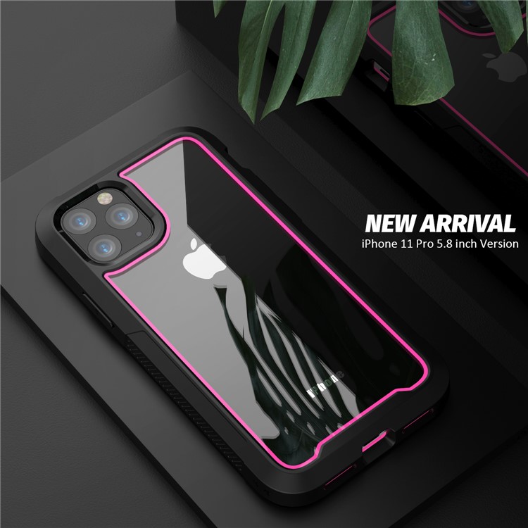 Thicken Non-slip Frame Hybrid Phone Cover for iPhone 11 Pro 5.8 inch - Rose-4