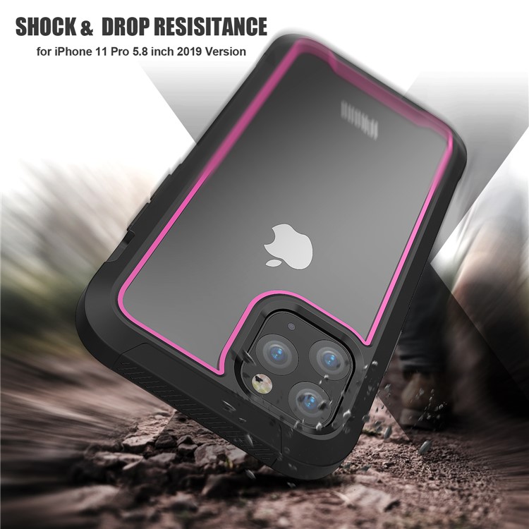 Thicken Non-slip Frame Hybrid Phone Cover for iPhone 11 Pro 5.8 inch - Rose-5