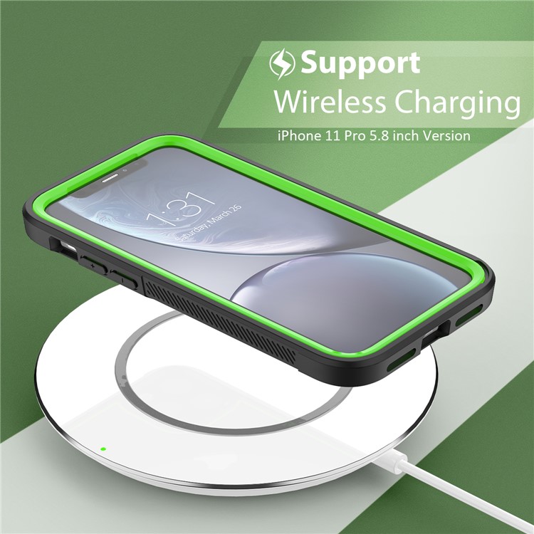Thicken Non-slip Frame Hybrid Phone Cover for iPhone 11 Pro 5.8 inch - Green-3