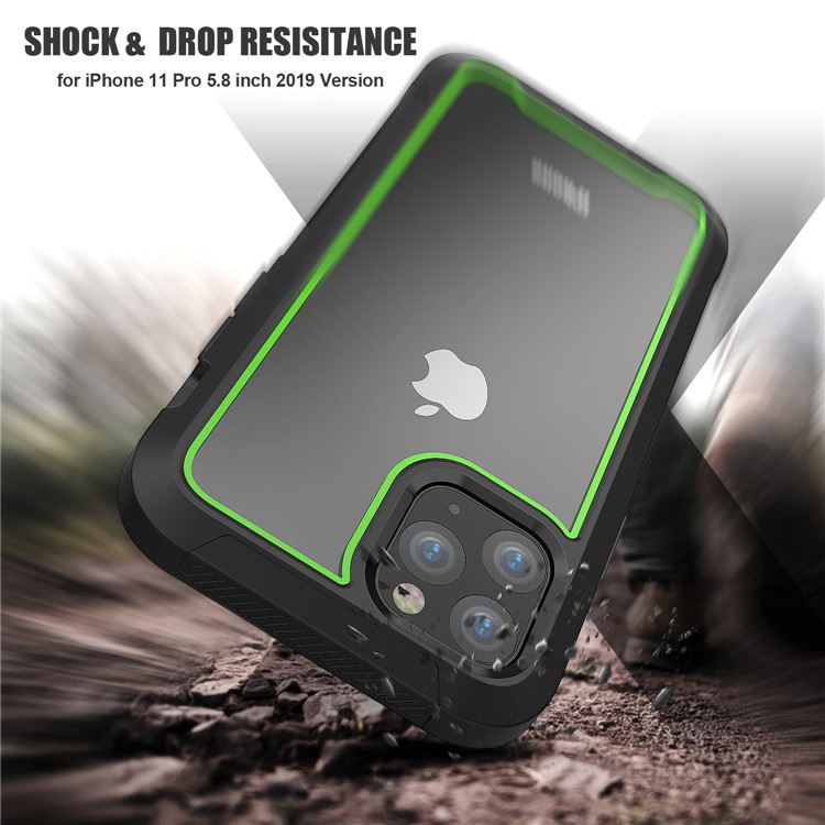 Thicken Non-slip Frame Hybrid Phone Cover for iPhone 11 Pro 5.8 inch - Green-5