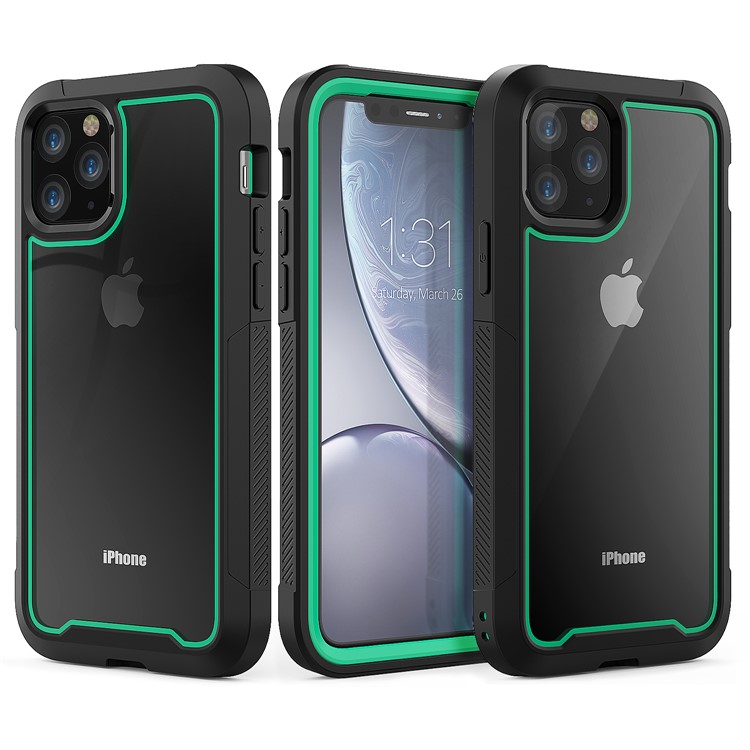Thicken Non-slip Frame Hybrid Phone Cover for iPhone 11 Pro 5.8 inch - Cyan-1