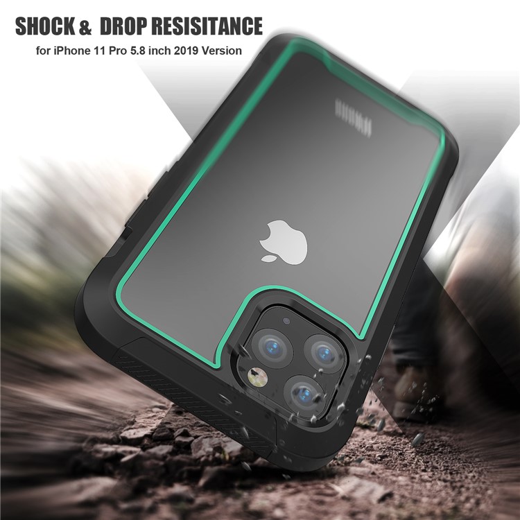 Thicken Non-slip Frame Hybrid Phone Cover for iPhone 11 Pro 5.8 inch - Cyan-5