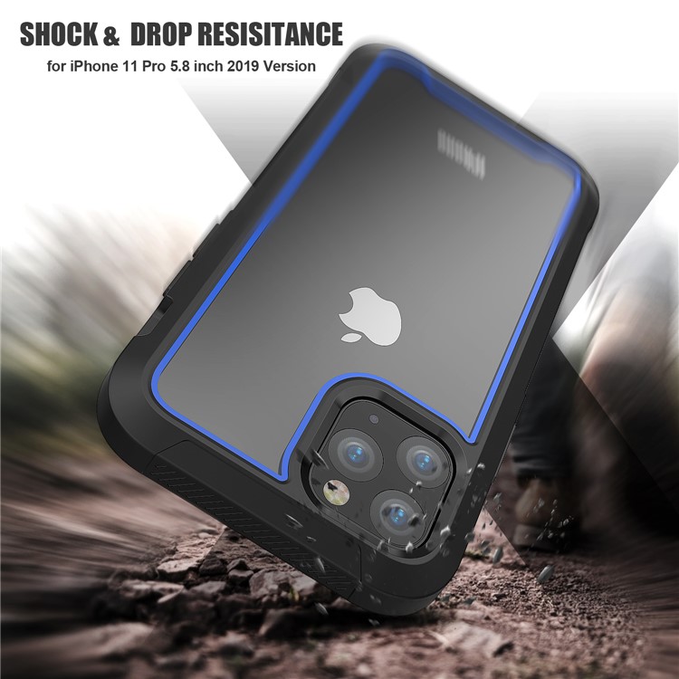 Thicken Non-slip Frame Hybrid Phone Cover for iPhone 11 Pro 5.8 inch - Blue-5