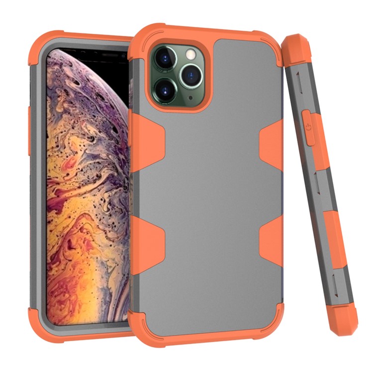 Silicone + PC Combo Back Case for iPhone 11 Pro 5.8 inch - Orange / Grey-1