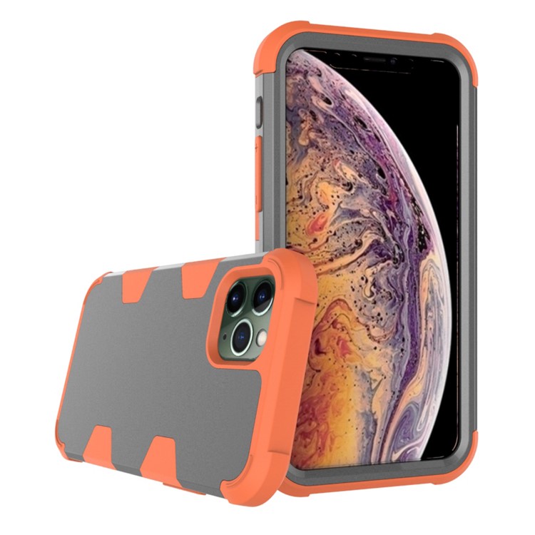 Silicone + PC Combo Back Case for iPhone 11 Pro 5.8 inch - Orange / Grey-3