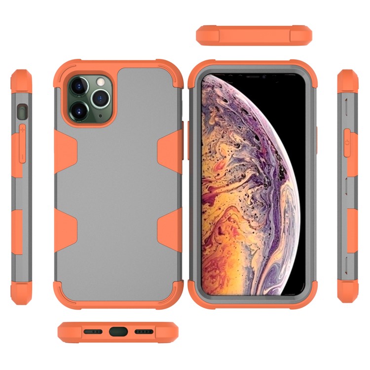 Silicone + PC Combo Back Case for iPhone 11 Pro 5.8 inch - Orange / Grey-4