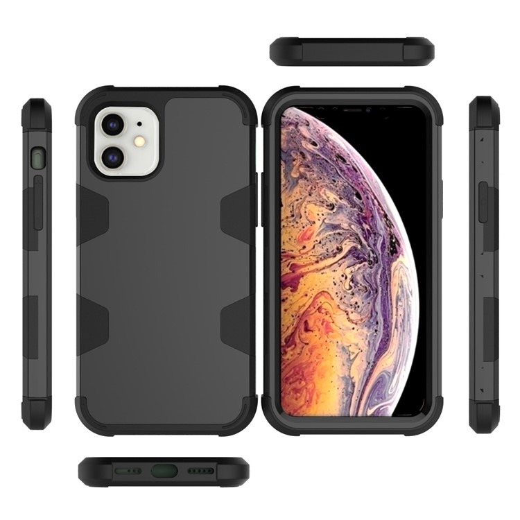 Anti-dust Shock-proof Silicone + PC Mobile Case for iPhone 11 6.1 inch - Black-4