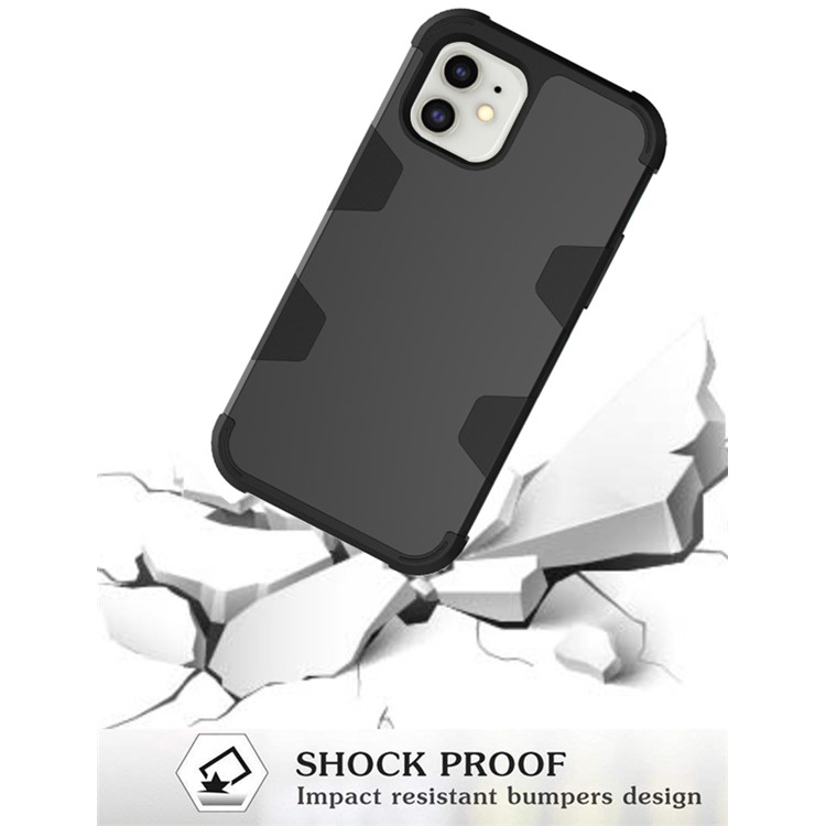 Anti-dust Shock-proof Silicone + PC Mobile Case for iPhone 11 6.1 inch - Black-6